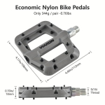 Nailoniniai pedalai su trimis guoliais,  Pilka