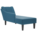 Chaise Lounge vidaXL poilsio gultas, mėlynas aksomas, de&scaron;inė porankė