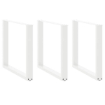 Kavos staliuko kojelės, u formos, 3 vnt., balta, 90x(72-73) cm