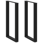 Kavos staliuko kojelės, u formos, 2 vnt., juoda, 60x(100-101)cm