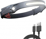 High Quality- Galingas įkraunamas priekinis žibintas 230 LED priekinis žibintas, atsparus vandeniui, USB priekinis 5 režimų žibintas, tinkamas bėgimui, stovyklavimui, skaitymui, važinėjimui dviračiu, žvejybai, žygiams pėsčiomis, bėgiojimui