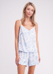 Pižama su gėlių ra&scaron;tu FLOSSED IN FLOWERS 6041/040 Giulia, spalva white/blue floral print