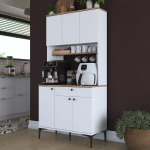 Auk&scaron;ta spintelė Hanah Home JE196-3805 balti stalčiai moderni