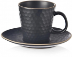 Espresso kavos puodelis su lėk&scaron;tute juoda keramika Orion Tea Time 95 ml
