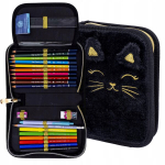 Astrabag Fluffy Kitty Black &ndash; mokyklinis dėklas su pilnu komplektu mergaitei