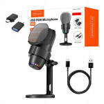 Studijinis kondensatorinis mikrofonas USB-C su trikoju Zenwire M9