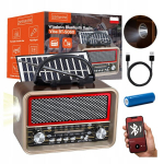 Ne&scaron;iojamasis radijo imtuvas su saulės baterija retro FM/AM/SW Bluetooth su žibintuvėliu Zenwire Vibe BT-S060