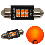2 vnt. - C5W 36mm LED lemputė SV8.5 12-24V CANBUS - oranžinis
