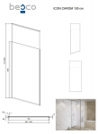 Walk-In du&scaron;o sienelė Besco Icon Chrome, 100 x 200 cm