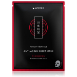 Lak&scaron;tinė kaukė Korika Korean Heritage Red Ginseng & Adenosine nuo senėjimo, stangrinanti, visų tipų odai