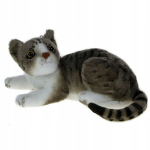 Pliu&scaron;inis žaislas: Pilkas gulintis katinėlis, 30 cm