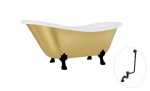 Vonia Besco Otylia Glam 170, Gold+Black, su sifonu su persipylimu Klik-klak Black