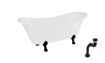 Vonia Besco Amelia 190, White+Black, su sifonu Klik-klak Black