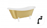 Vonia Besco Amelia Glam 190, Gold+White, su sifonu Klik-klak Black