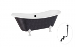 Vonia Besco Amelia Glam 190, Graphite+Chrome, su sifonu su persipylimu Klik-klak Black