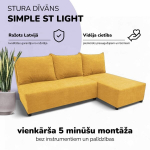 Kampinis i&scaron;skleidžiamas sofos-lova St Light, Podrez, geltona