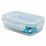 Glasslock stiklinis maisto indelis 400 ml, mėlynas