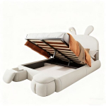 Dvigulė lova su triu&scaron;io ausų LED galvūgaliu, 140&times;200 cm