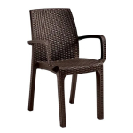 Lauko kėdė Bica 8003723391938, ruda plastikinė, klasikinio stiliaus
