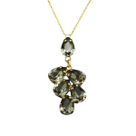 Kaklo papuo&scaron;alas moterims DiamondSky "Amber II (Black Diamond)" su Preciosa kristalais, Golden