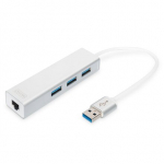Digitus 3x Usb 3.0 Hub su Gigabit Ethernet tinklo plok&scaron;te