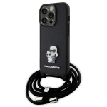 Dėklas Karl Lagerfeld Crossbody Saffiano Metal Pin Karl&Choupette na iPhone 15 Pro - nuotraukos