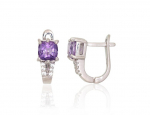 Sidabriniai auskarai moterims DiamondSky &bdquo;Magic Amethyst&ldquo;