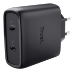 Trust Maxo 25525, 65W, 2xUSB-C, GaN įkroviklis, PD 3.0, PPS, 20V, 5V, 2m, juodas