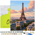 Tapyba pagal skaičius Oh Art! Paryžius Eifelio bok&scaron;tas su rėmeliu 40x50 cm