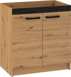 Apatinė spintelė plautuvei Meblocross Rodos ROD-10 S80-Z, ąžuolo artisan/juoda