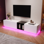 TV spintelė, trijų durų, vieno stalčiaus, su LED ap&scaron;vietimu, 190 cm