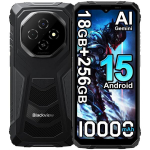 Telefonas Blackview FORT 1 18GB RAM 256GB ROM 10000mAh 6.56" tvirtas i&scaron;manusis telefonas Android 15 4G Dual SIM NFC Juoda