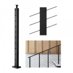 Profesionalus nerūdijančio plieno trosų turėklų stulpas 914 x 25,4 x 50,8 mm