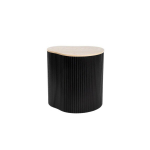 Homla GEBO Modernus Juodas &Scaron;oninis Kavos Staliukas, Ovalus MDF, 47 x 37 x 47.5 cm