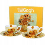 Dvi "saulėgrąžų" "van Gogh" espreso kavos puodeliai su lėk&scaron;tutėmis (110 ml)