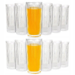 Vilde stiklinės 320 ml, 12 vnt., rifliuotos, skaidrios
