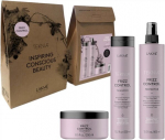 Lakme TKN Frizz Control mažmeninė pakuotė: &scaron;ampūnas 300 ml + gydymas 250 ml + apsauga 300 ml
