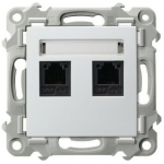 Ospel Gpt-2zn/m/00 dvigubas telefono lizdas, baltas