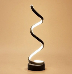 Pritemdomo ap&scaron;vietimo LED stalinė lempa su spiralės formos dizainu &ndash; patvari
