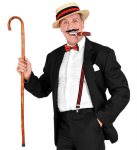 THE ROARING 20s FASHION (boater hat, braces, bow tie, moustache, cigar)