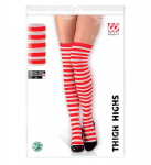 WHITE-RED STRIPED OVER THE KNEE SOCKS (Heavy Quality)
