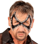 UNISEX SHINY BLACK STUDDED DIABOLIK S&M EYEMASK
