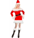 &bdquo;MISS SANTA&ldquo; aksomas ir pliu&scaron;as (suknelė, diržas, kepurė)