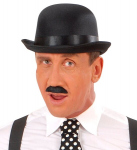 BIG BLACK BOWLER HAT felt