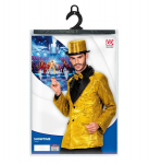 GOLD SEQUIN JACKET WITH SATIN COLLAR