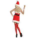 &bdquo;MISS SANTA&ldquo; flanelinė suknelė (suknelė, diržas, kepurė, pliu&scaron;iniai rankogaliai)