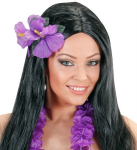 2 PURPLE HIBISCUS FLOWERS HAIR CLIP