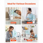 Stalinis ventiliatorius, be menčių, ne&scaron;iojamas, 6 greičių, 13.5x13.5x33 cm, baltas, vėsinantis