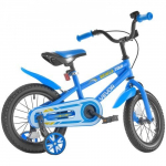 Vaiki&scaron;kas dviratis, BMX stiliaus 105x50x69 cm mėlynas, su pagalbiniais ratukais
