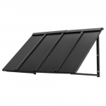 Markizė, Fiksuota metalinė markizė, 112,5x59x61 cm, Juoda, Plienas